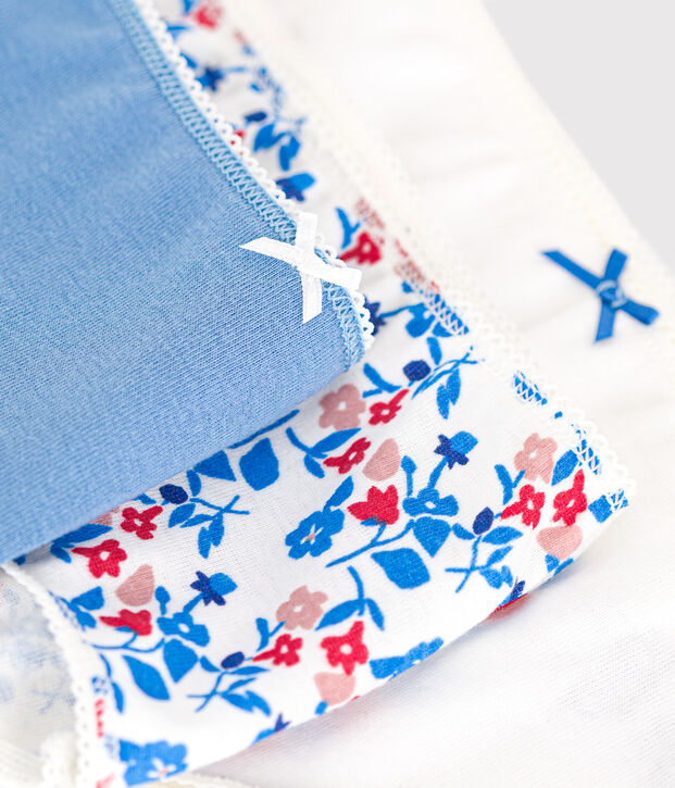 Set di 3 shorty in cotone a fiori bambino multicolore