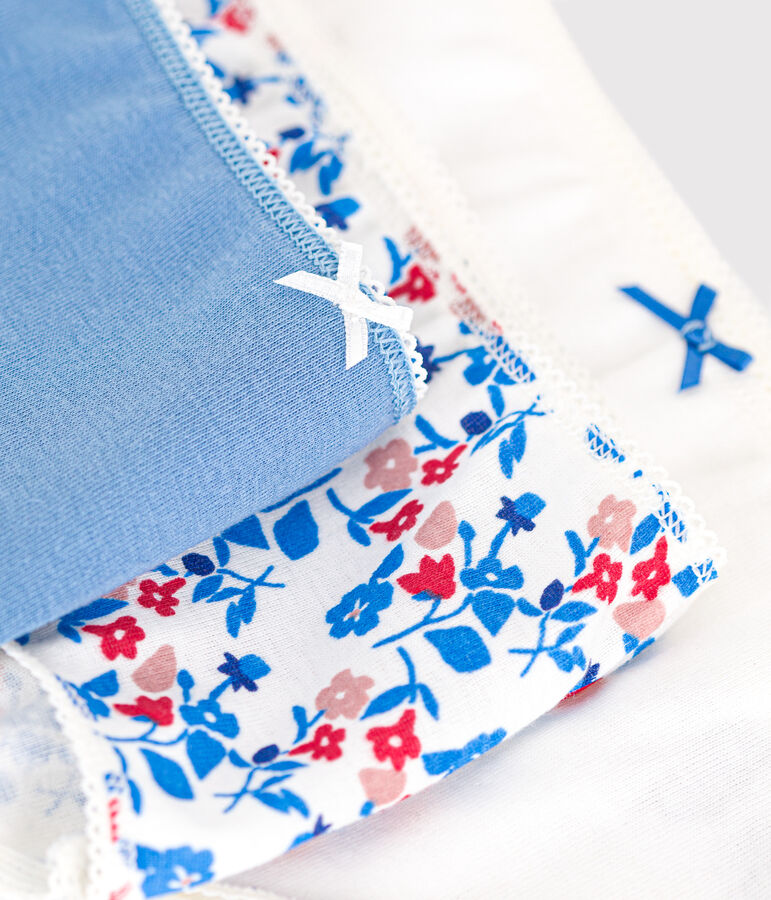 Set di 3 shorty in cotone a fiori bambino multicolore