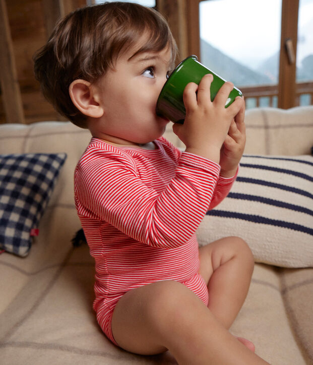 Confezione da 3 body a maniche lunghe beb&egrave; in cotone motivo abeti multicolore