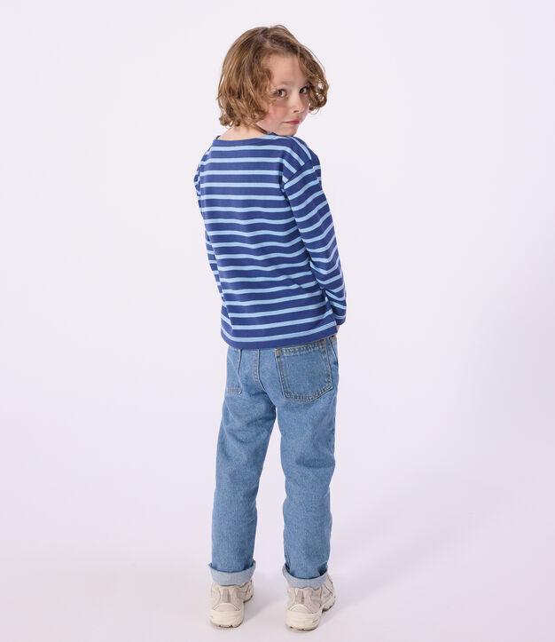 Marini&egrave;re in cotone a righe bambino blu/blu