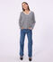 Cardigan in cotone a righe donna blu/bianco