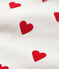 Camicia da notte ragazza in cotone motivo cuore bianco MARSHMALLOW/rosso TERKUIT