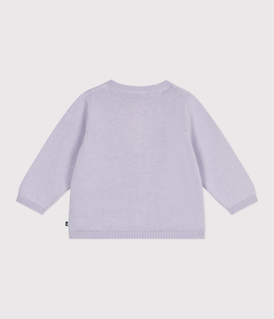 Cardigan in maglia di cotone tinta unita neonato viola PARME