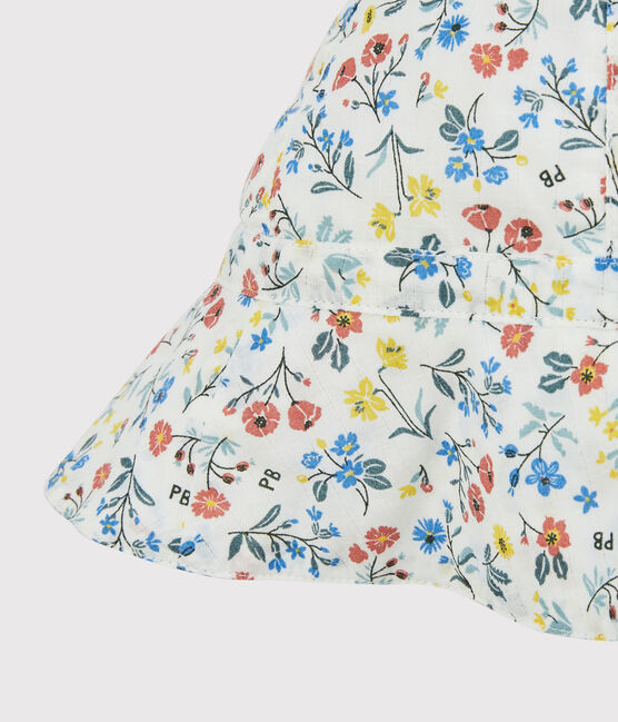 Cappellino in popeline bambina bianco MARSHMALLOW/bianco MULTICO