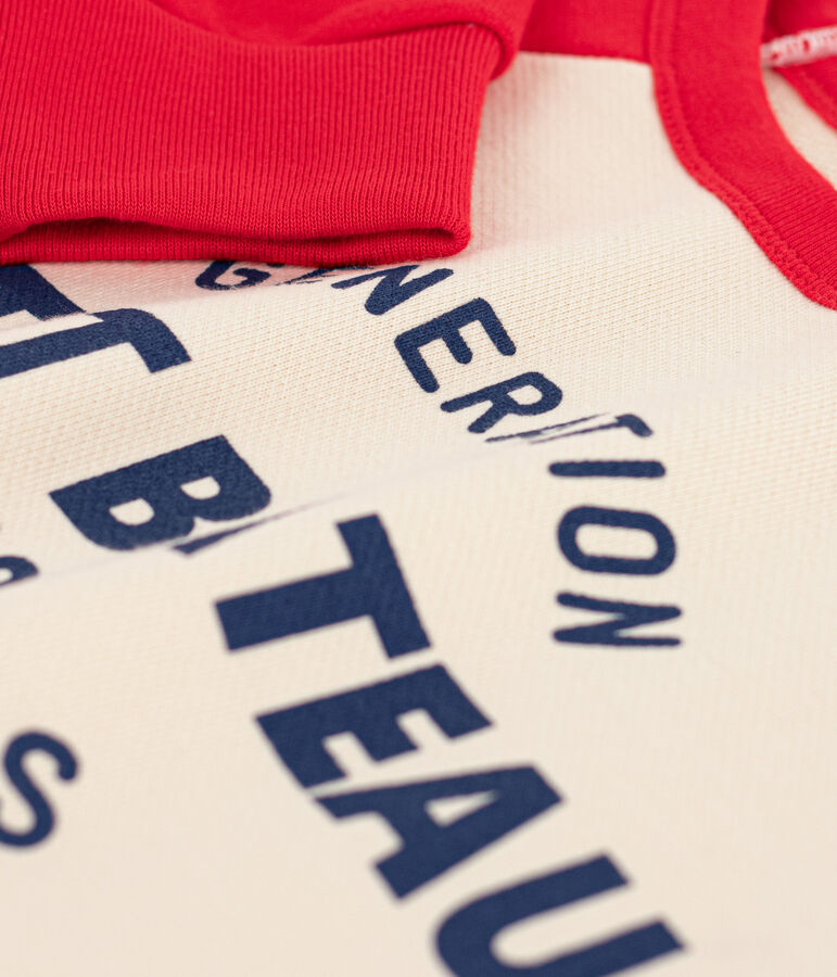 Felpa unisex rosso/ecru