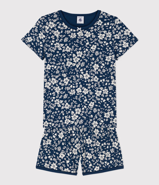 Pigiama corto a fiori in cotone bambina INCOGNITO/ MARSHMALLOW