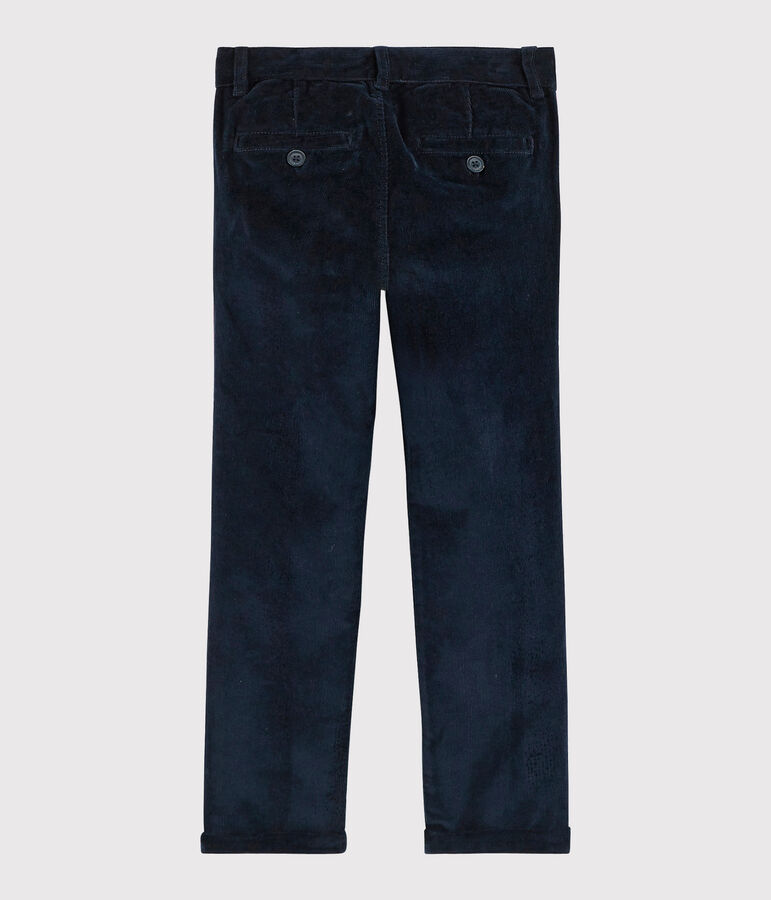 Pantaloni in velluto bambino blu SMOKING