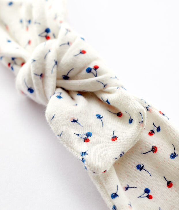 Fascia in cotone bambina bianco/multicolore