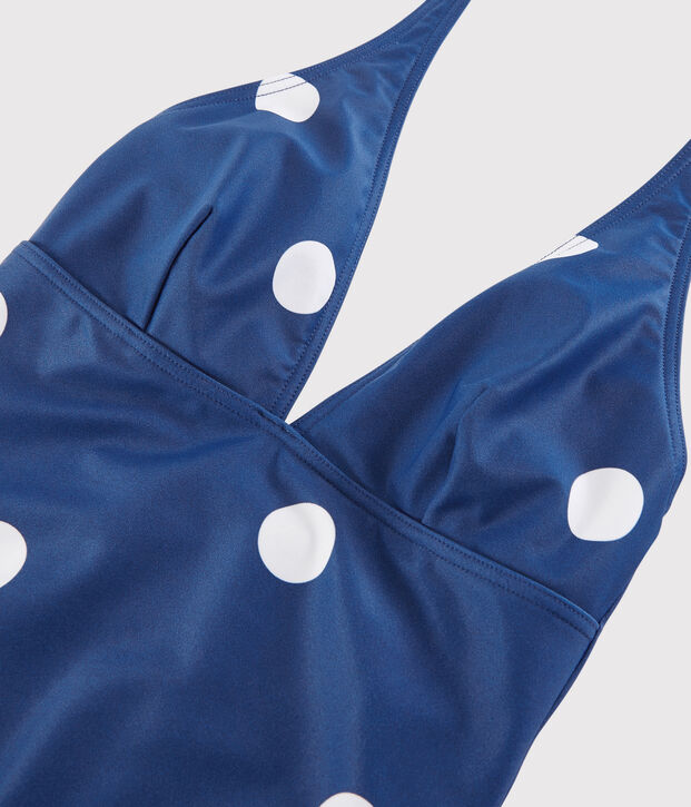 Costume intero riciclato Donna blu/bianco