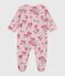 Pigiama neonato in tubique con stampa a fiori rosa JOLI/bianco MULTICO