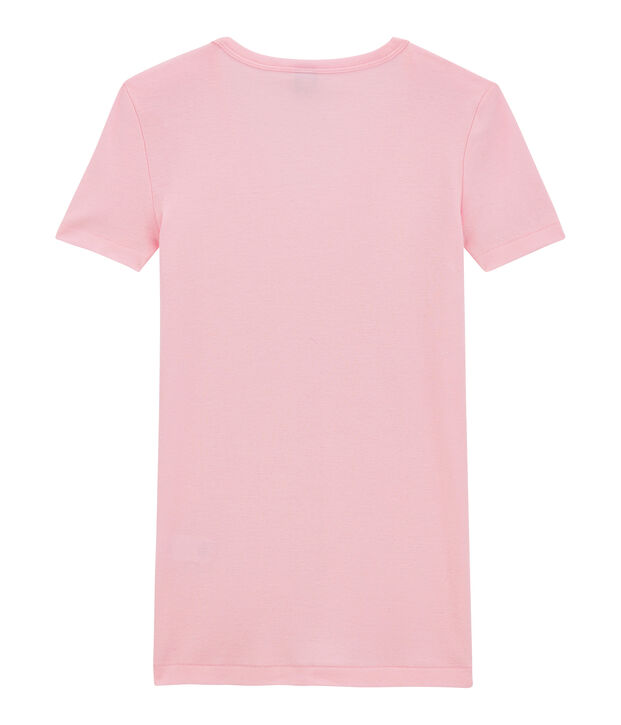 T-shirt donna scollo a V In costina originale 1X1 rosa