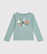 T-shirt a maniche lunghe a costine bambina