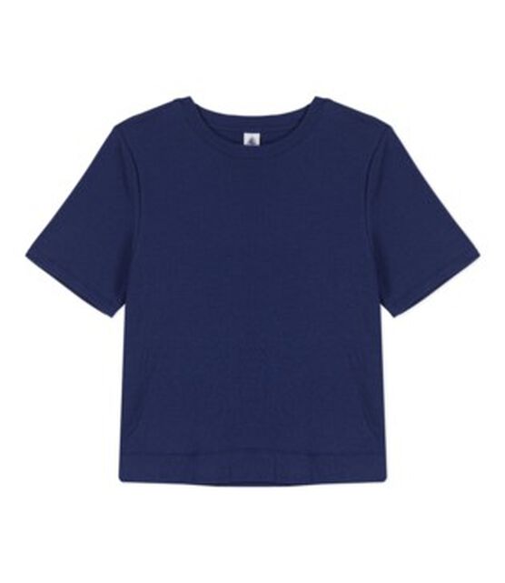 T-shirt LE BOXY in cotone donna blu CHALOUPE