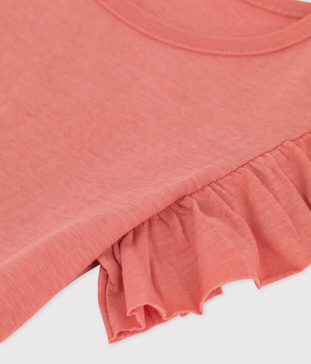 T-shirt a maniche corte in cotone bambina rosa