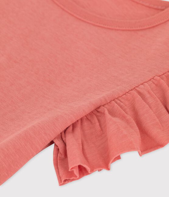 T-shirt a maniche corte in cotone bambina rosa PAPAYE
