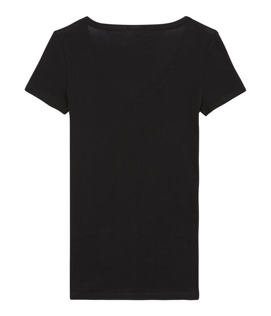 T-shirt maniche corte donna in cotone leggero nero NOIR