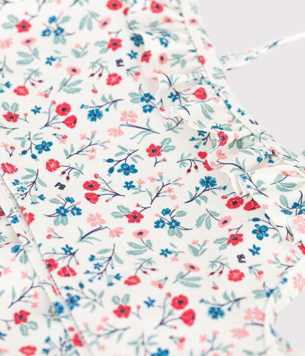 Costume da bagno 2 pezzi a fiori bambina bianco/multicolore