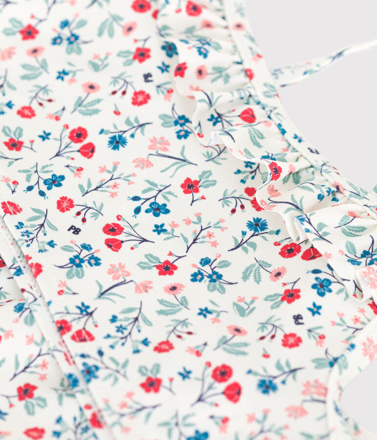 Costume da bagno 2 pezzi a fiori bambina bianco/multicolore