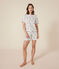 Pigiama donna con pantaloncini e t-shirt in cotone con motivo Parigi bianco MARSHMALLOW/blu MEDIEVAL/ MULTICO