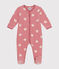 Pigiama in velluto con stampa a cuori neonato rosa ROSEWOOD/ MARSHMALLOW