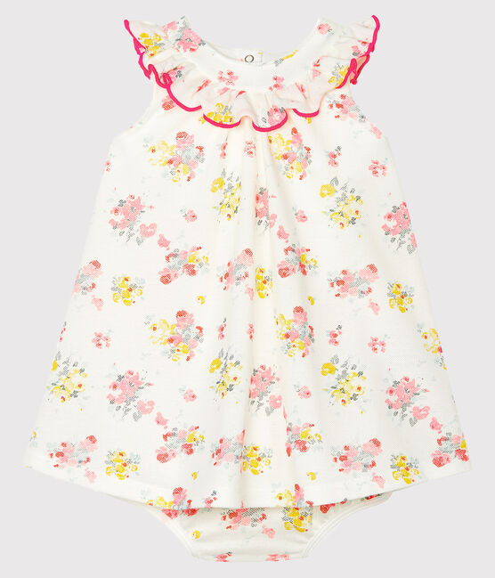 Abito e bloomer bebè femmina a motivi bianco MARSHMALLOW/bianco MULTICO