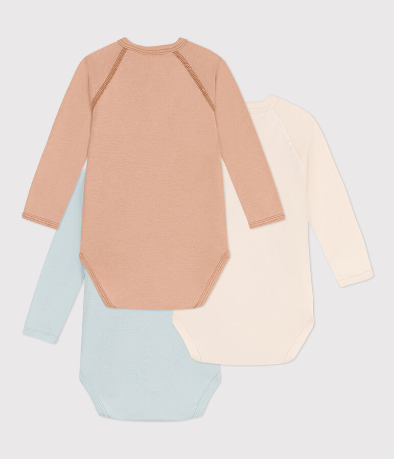 Confezione da 3 body incrociati a maniche lunghe in cotone multicolore