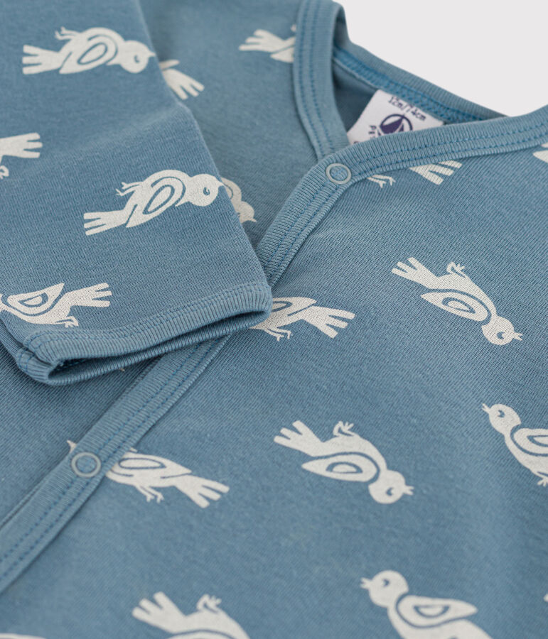 Tutina pigiama senza piedi beb&egrave; blu/bianco