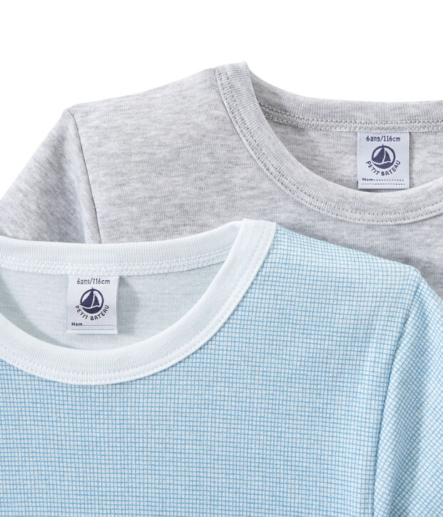 Lotto di 2 t-shirts per bambino a maniche corte bianco