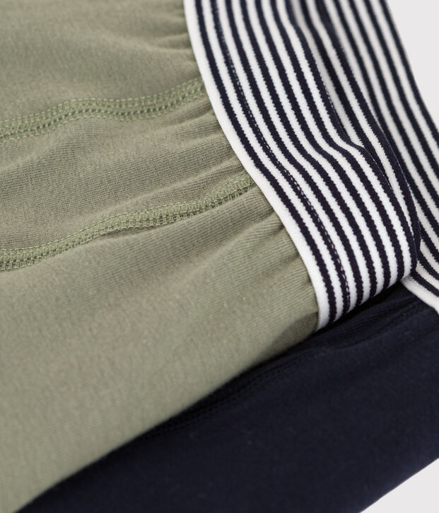 Confezione da 2 boxer tinta unita in cotone ed elastam bambino multicolore