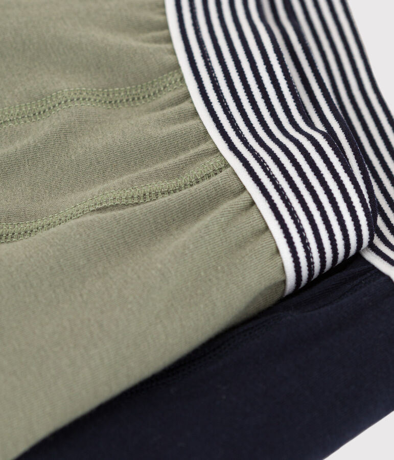 Confezione da 2 boxer tinta unita in cotone ed elastam bambino multicolore