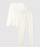 Pigiama bambina a pois in cotone biologico bianco MARSHMALLOW/blu MEDIEVAL