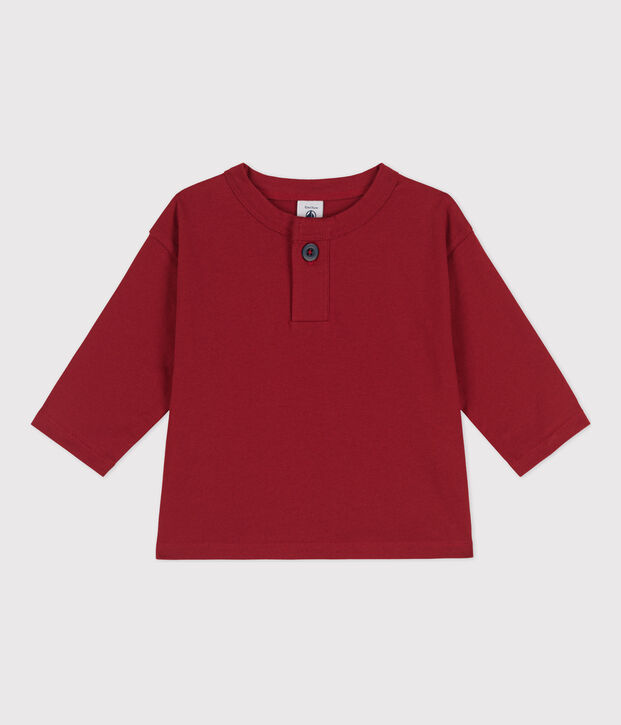 T-shirt maniche lunghe beb&egrave; in cotone rosso