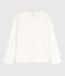 T-shirt maniche lunghe in cotone bambina bianco MARSHMALLOW