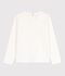 t-shirt a maniche lunghe in cotone per bambini bianco