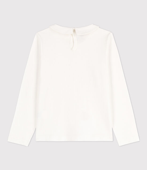 t-shirt a maniche lunghe in cotone per bambini bianco