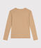 T-shirt L'ICONIQUE girocollo in cotone Donna marrone CUIVRE/ MARSHMALLOW