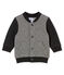 Cardigan per bebé maschio in tubique pied-de-poule grigio CAPECOD/bianco MARSHMALLOW