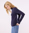 T-shirt Iconica a lupetto in cotone donna blu SMOKING