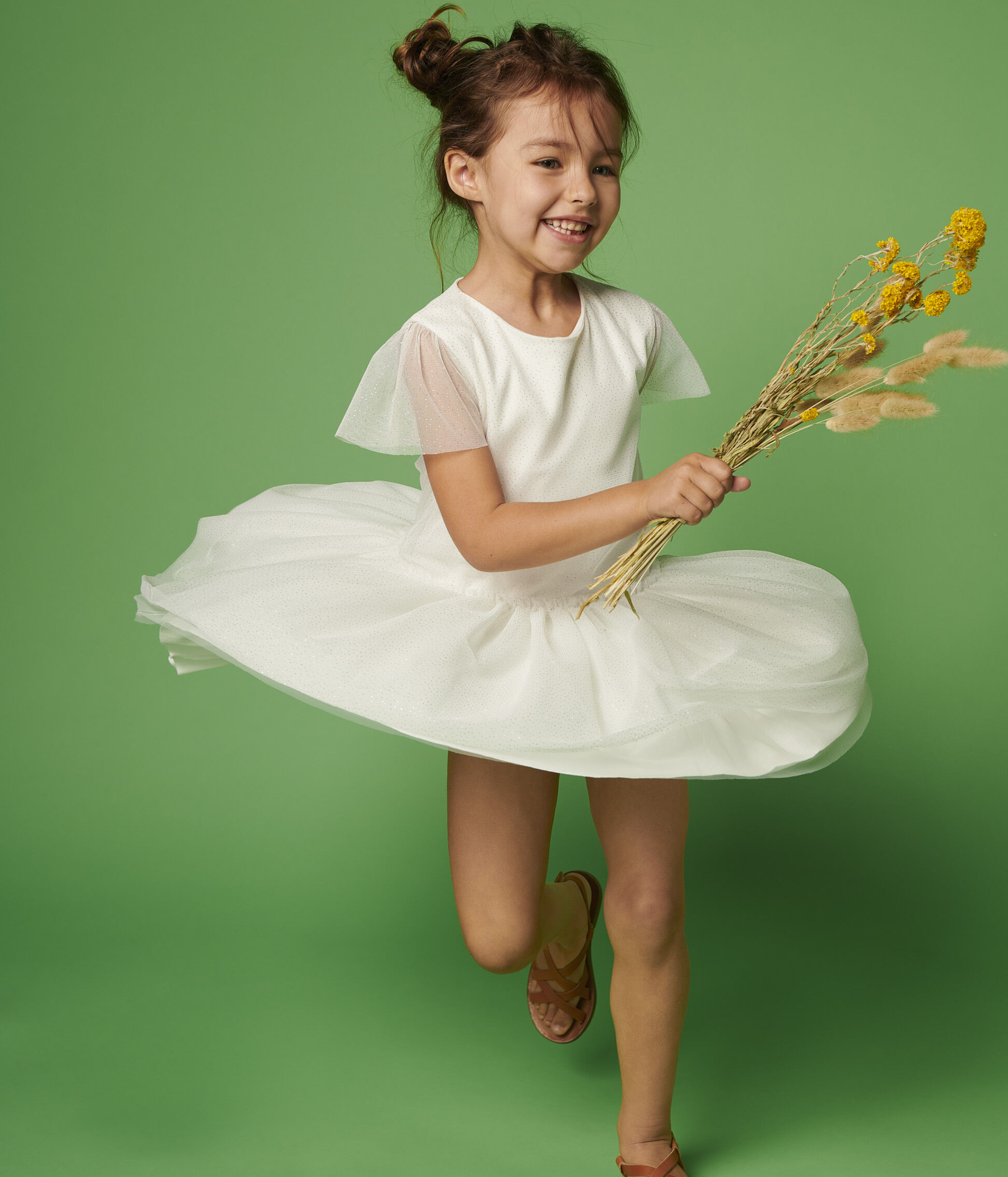 Abito da cerimonia in tulle bambina MARSHMALLOW/ARGENT | Petit Bateau