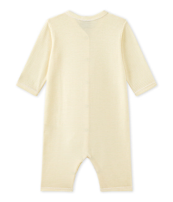 Tutina senza piedi bebè bambina millerighe giallo TEMPETE/bianco MULTICO