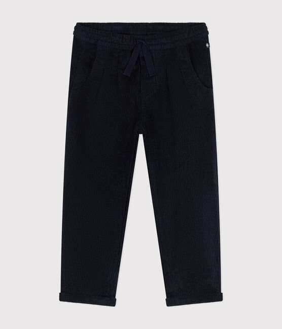 Pantaloni in velluto a coste bambino blu SMOKING