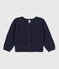 Cardigan in cotone bambina blu SMOKING