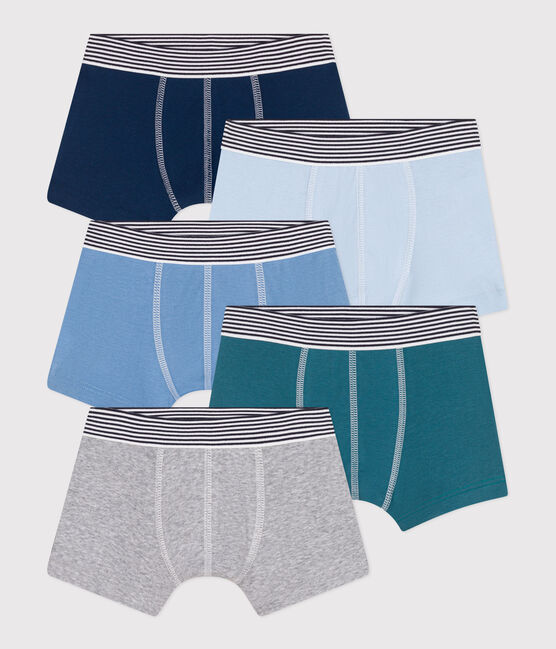 Set da 5 boxer in cotone a tinta unita bambino variante 1