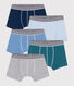 Set da 5 boxer in cotone a tinta unita bambino