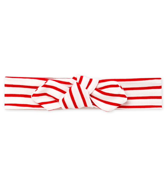 Fascia bebè femmina a righe bianco MARSHMALLOW/rosso TERKUIT