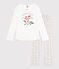 Pigiama in cotone con stampa a fiori bambina bianco MARSHMALLOW/bianco MULTICO