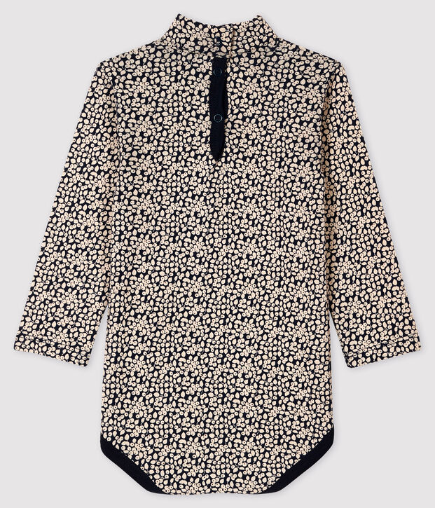 Body manica lunga e collo alto beb&egrave; blu/bianco