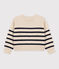 Pullover a righe in lana e cotone bambino unisex bianco AVALANCHE/blu SMOKING