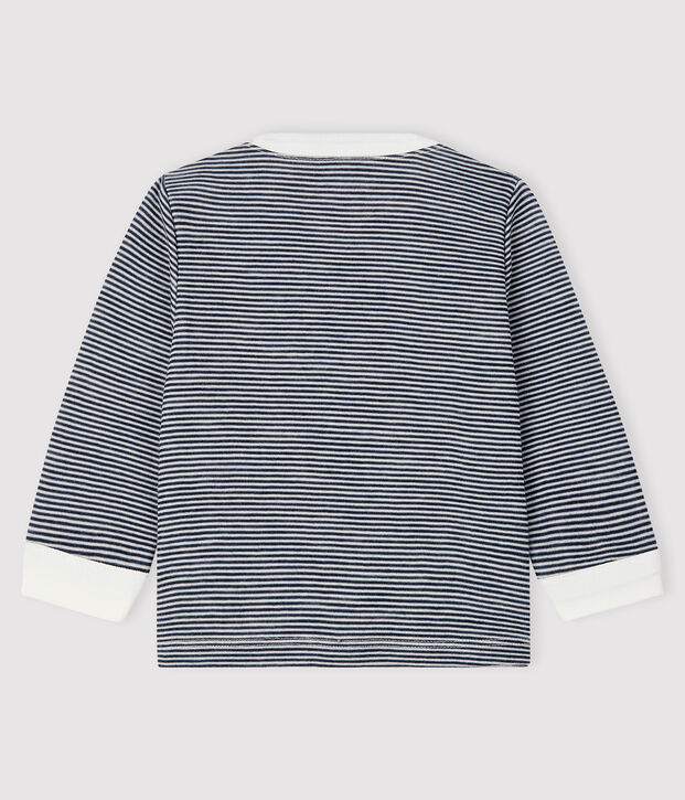 T-shirt beb&egrave; maschio blu/bianco