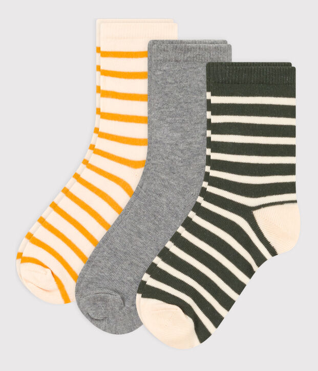 Confezione da 3 paia di calzini a righe bambino unisex multicolore